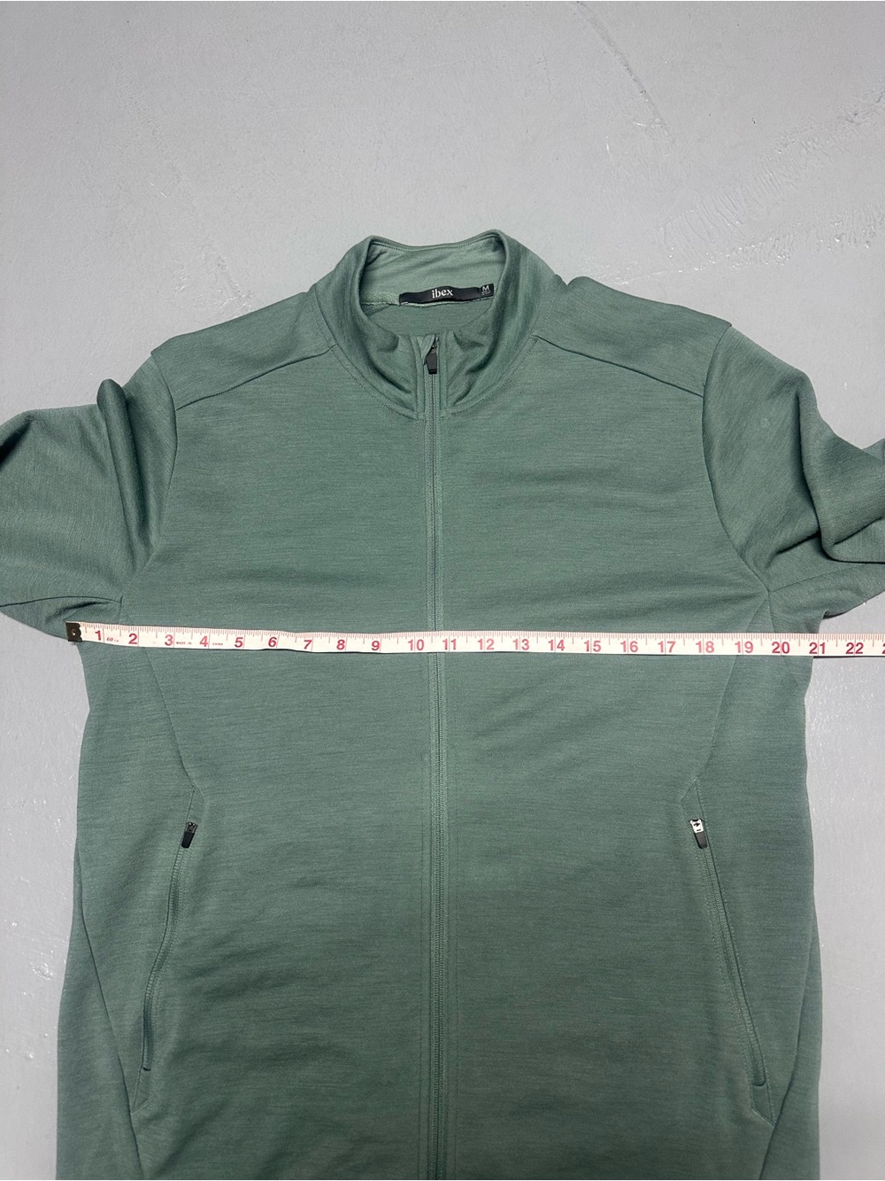 Ibex Merino Wool Shak Lite Full Zip Knit Layer Sweater Jacket Pockets Teal Green - Picture 9 of 13